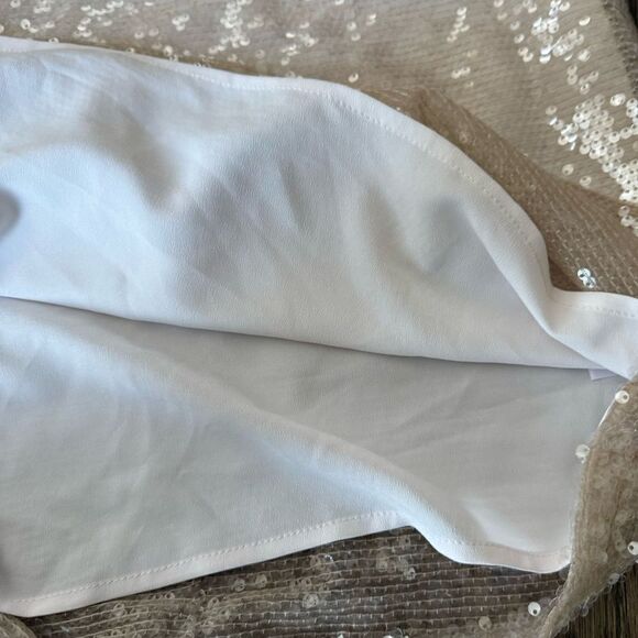 A New Day Dress Mini A-Line Sequins Cream Champagne NWT Small - Picture 7 of 7